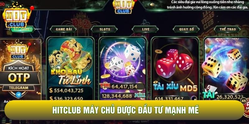 Hitclub máy chủ được đầu tư mạnh mẽ