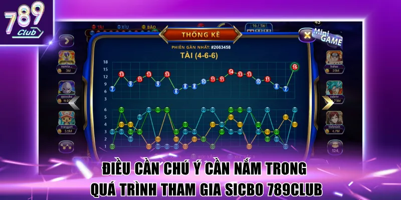 Điều cần chú ý cần nắm trong quá trình tham gia Sicbo 789Club
