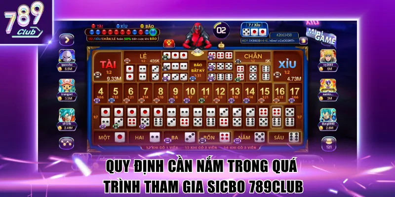 Quy định cần nắm trong quá trình tham gia Sicbo 789Club
