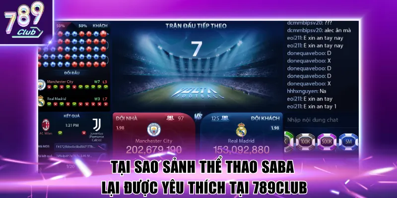 Tại sao sảnh thể thao saba lại được yêu thích tại 789Club